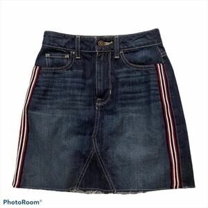 High waisted Hollister striped denim skirt